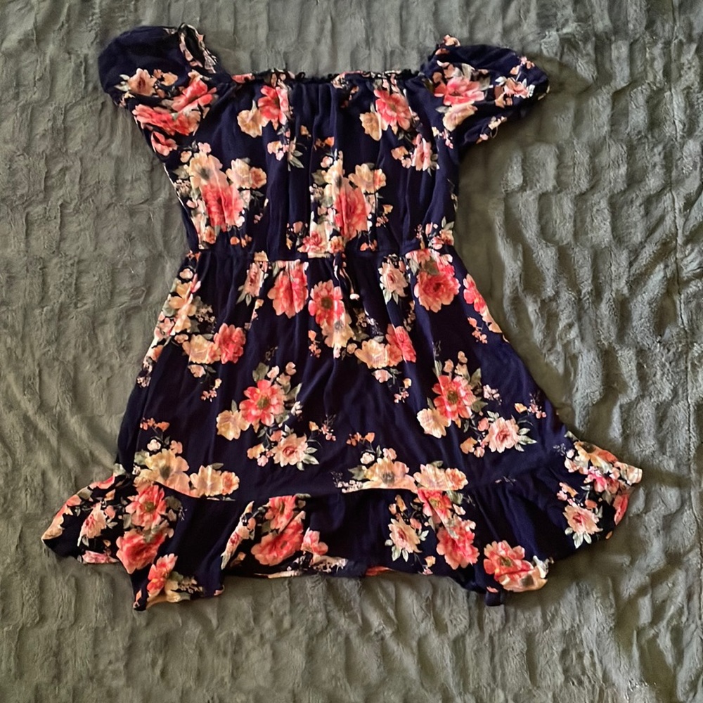 Floral off the shoulder dress-worn twice-size XL